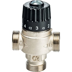 STOUT Термостатический смесительный клапан для систем отопления и ГВС 3/4 НР 30-65°С KV 1,8