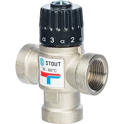 STOUT Термостатический смесительный клапан для систем отопления и ГВС 3/4  ВР 35-60°С KV 1,6